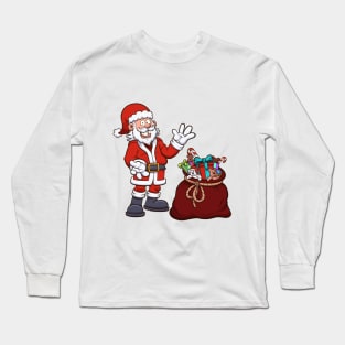 Santa Claus With Bag Of Presents Long Sleeve T-Shirt